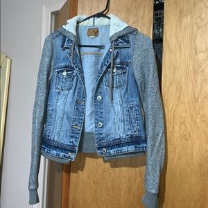 American Eagle Denim Jacket w/ Sweater Sleeves